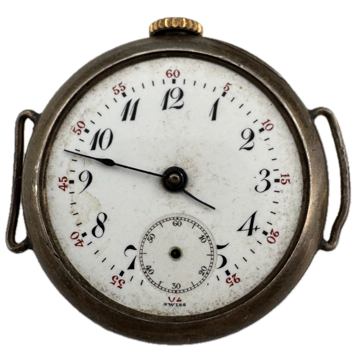 Vintage Unbranded Driver Wire Lug Men's Mechanical Wristwatch Sterling Silver