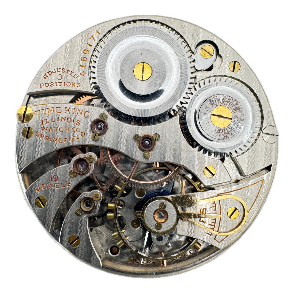 Antique 12s 1922 Illinois Time King Mechanical Railroad Pocket Watch Movement