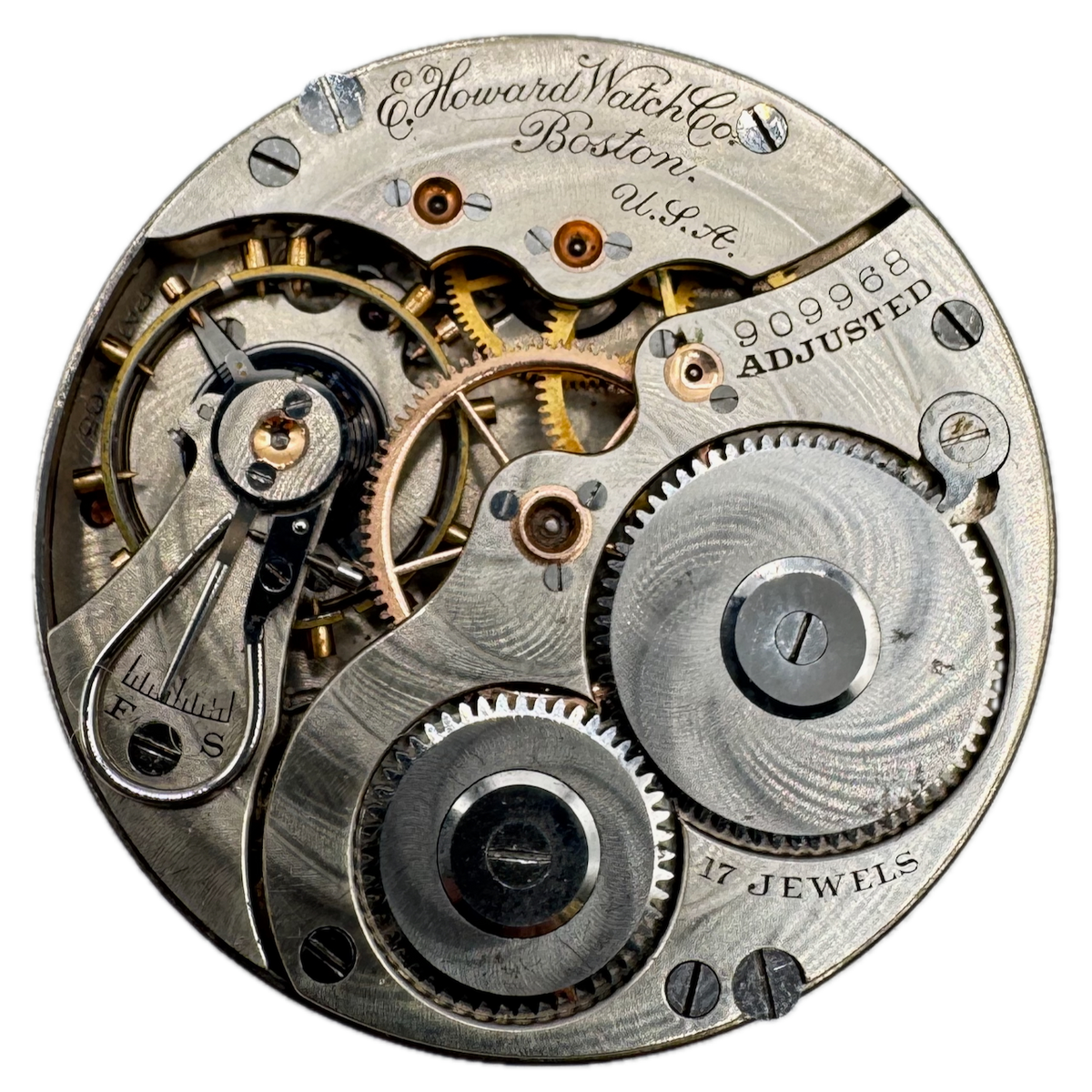 Antique 16s E. Howard 17 Jewel Mechanical Pocket Watch Movement Series 3 USA