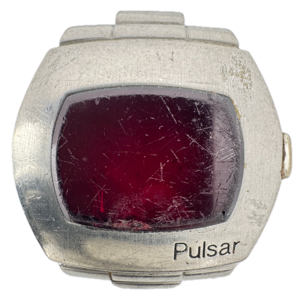Vintage Pulsar Date II Bezel Men's Wristwatch Case Stainless Steel Swiss Made