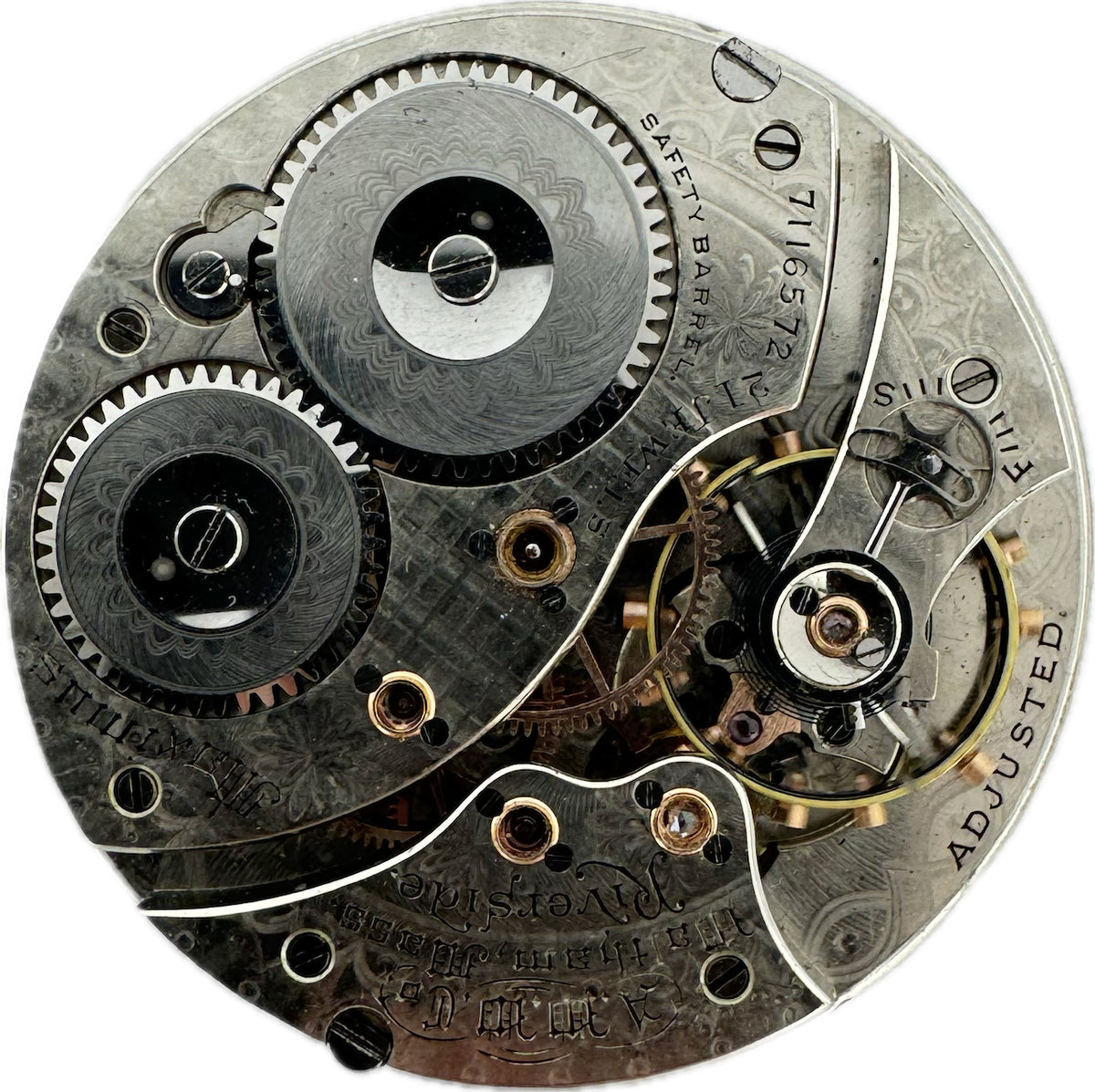 Antique 12S Waltham Mechanical Hunter Pocket Watch Movement Riverside Maximus