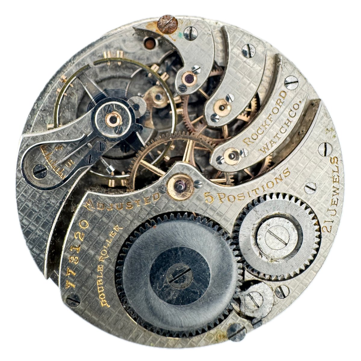 Antique 12s 1908 Rockford 21J Mechanical Hunter Pocket Watch Movement 310 USA