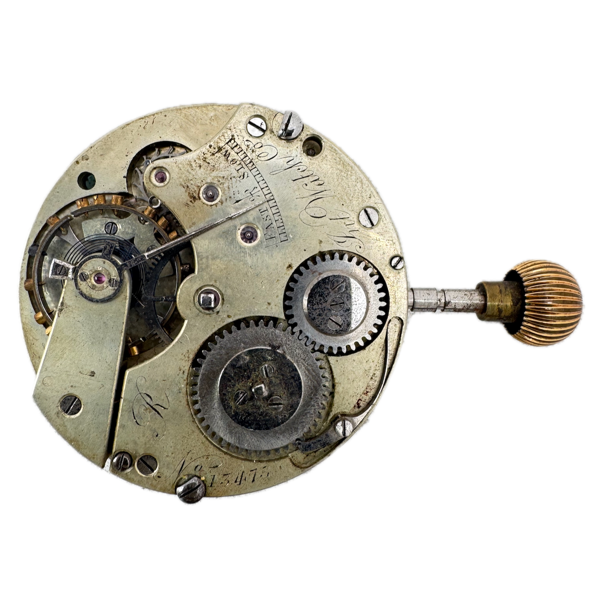 Antique 18s 1907 IWC Pattern R Mechanical Pocket Watch Movement Jones Caliber