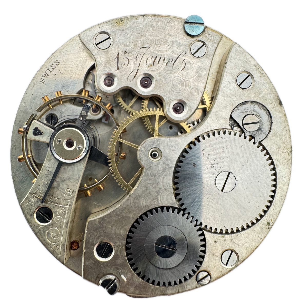 Antique 12s W. Coates & Son 15 Jewel Mechanical Pocket Watch Movement Swiss