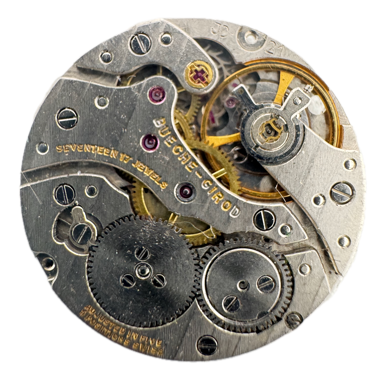 Vintage Bueche-Girod 17 Jewel Mechanical Men's Wristwatch Movement Swiss