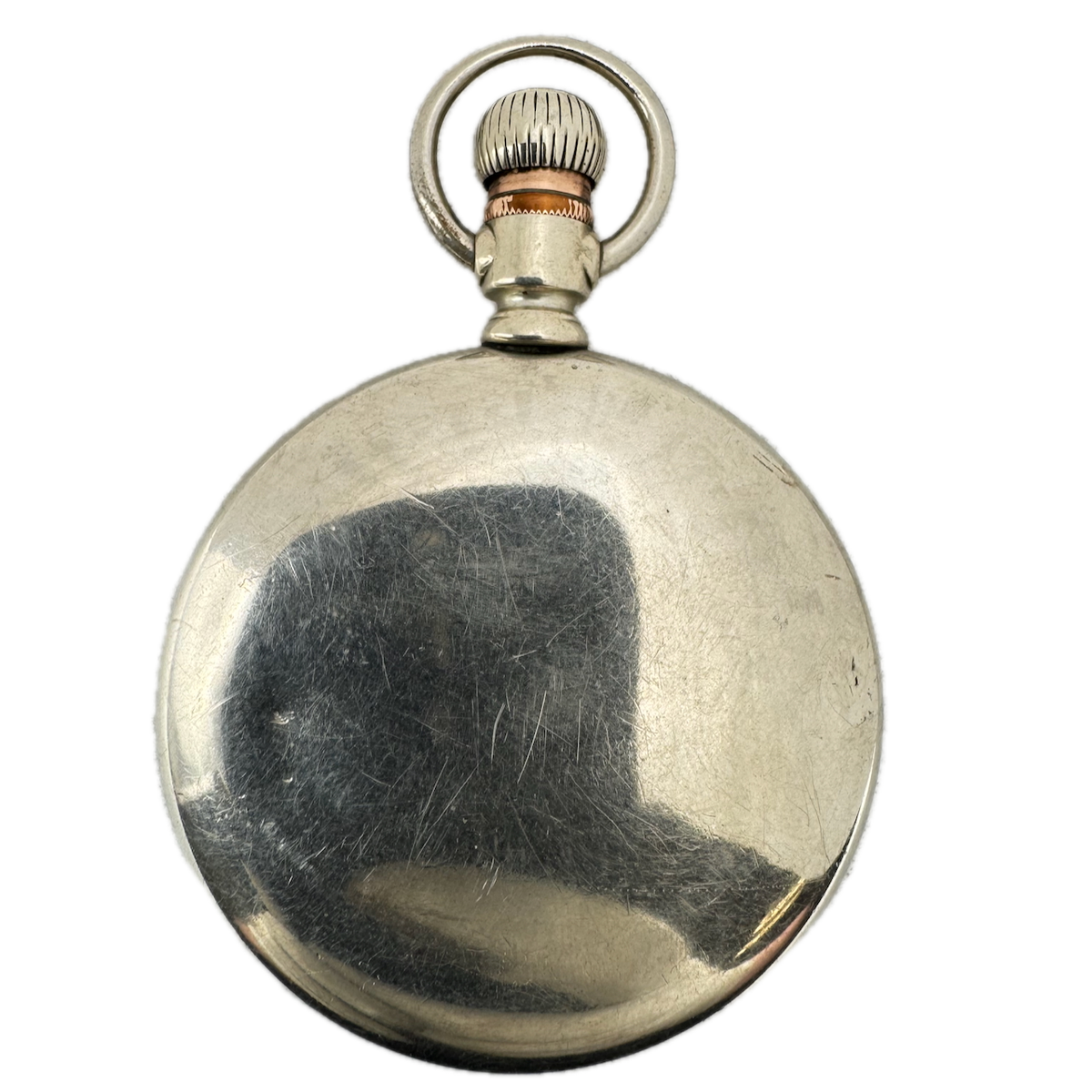 Antique 18s Crescent Smooth Bezel Open Face Pocket Watch Case Nickel USA
