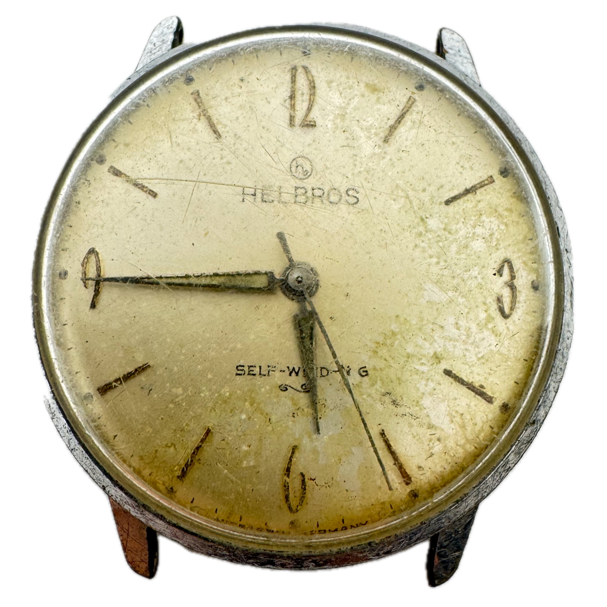 Vintage Helbros Sunburst Men's Automatic Wristwatch West GermanyChrome Plated