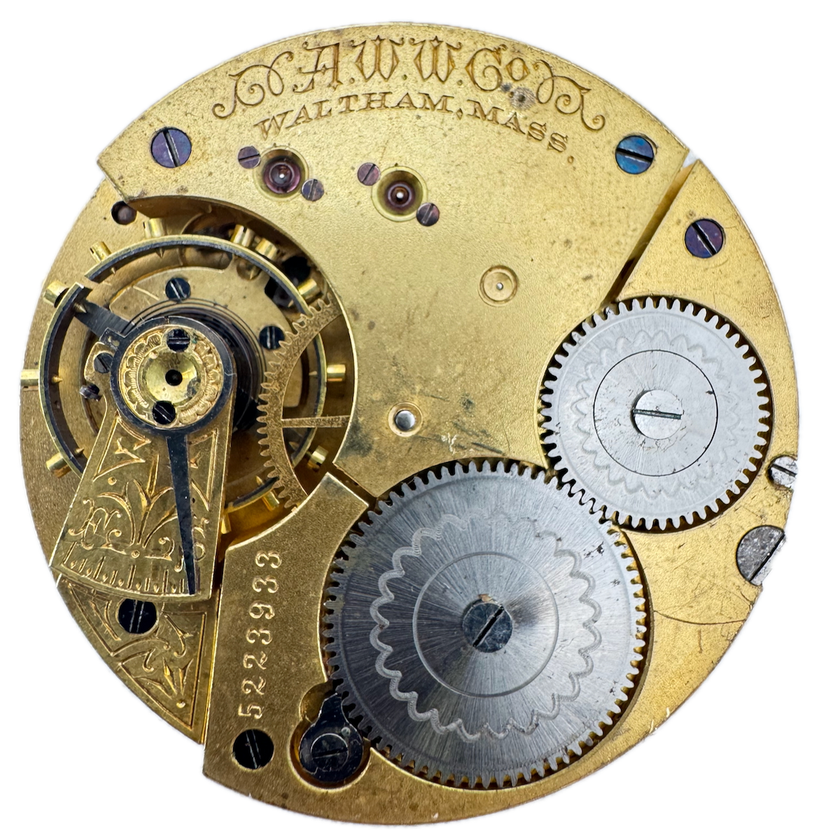 Antique 18s 1892 Waltham O'Hara Multicolor Hunter Pocket Watch Movement 22 USA
