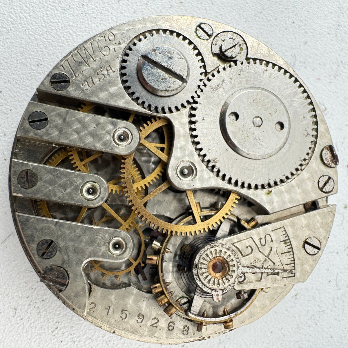 Antique 6s T.W.G. Co Fortuna Mechanical Hunter Pocket Watch Movement USA