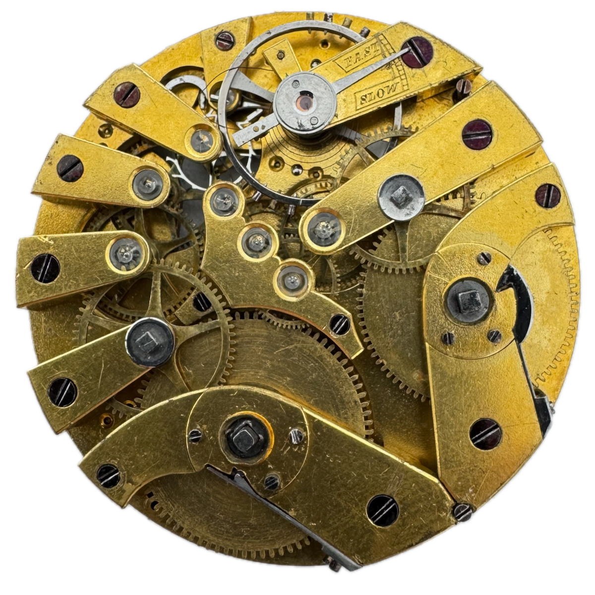 Antique 45mm Unbranded Captains Dial Two Train Pocket Watch Movement Swiss