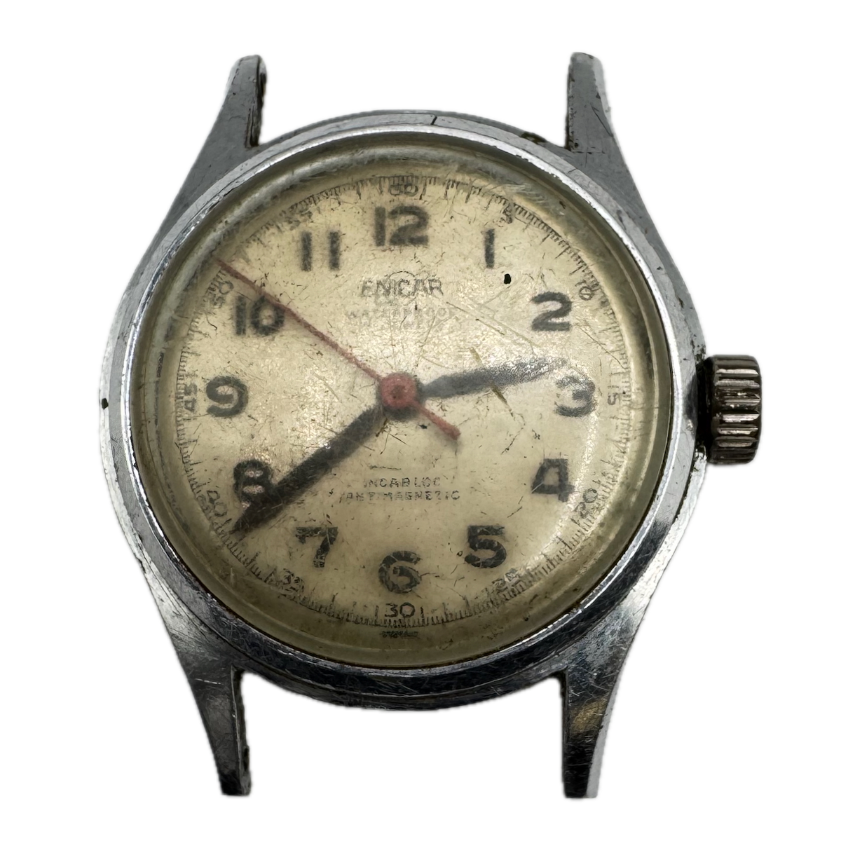 Vintage Enicar 111 Military Style Men's Mechanical Wristwatch Steel & Chrome