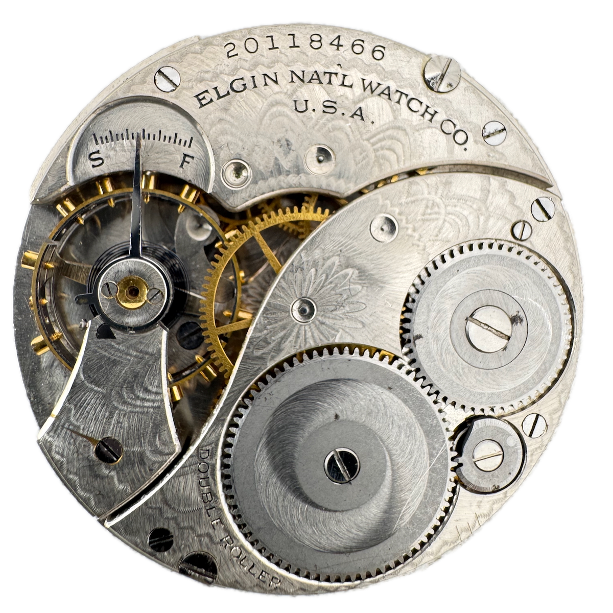 Antique 12s 1918 Elgin 7j Mechanical Hunter Pocket Watch Movement 301 USA