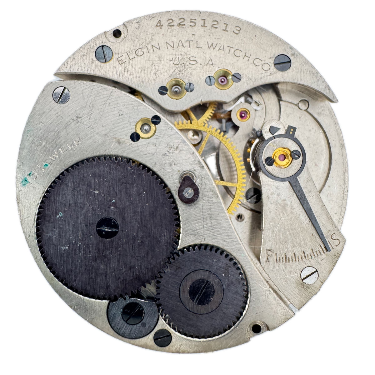 Antique 16s 1944 Elgin Jitterbug 15 Jewel Mechanical Pocket Watch Movement 582