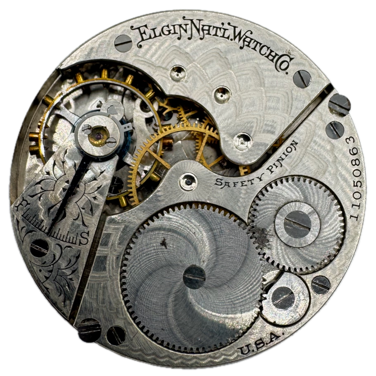Antique 16s 1905 Elgin 7 Jewel Mechanical Hunter Pocket Watch Movement 290 USA