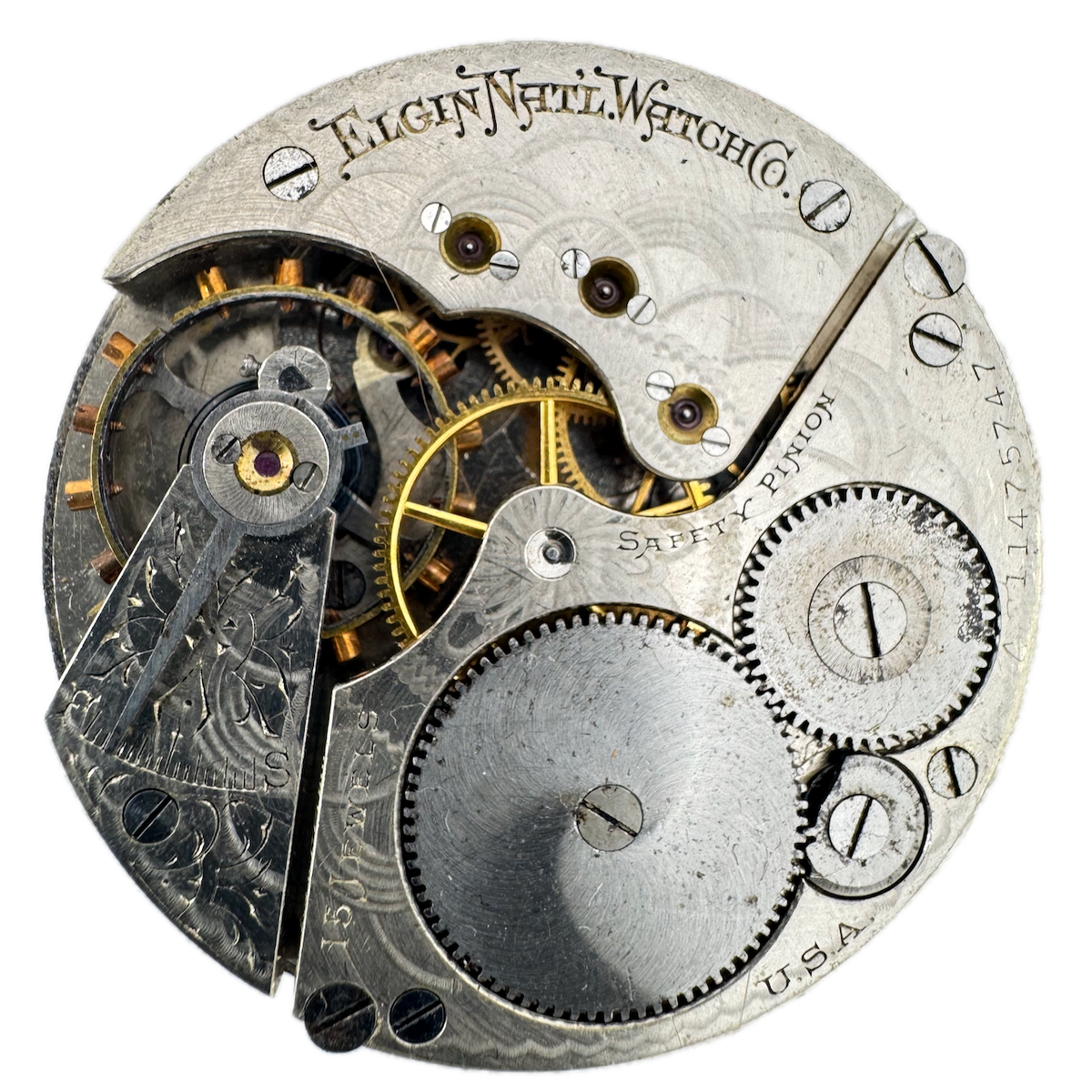 Antique 16s 1905 Elgin 15j Mechanical Hunter Pocket Watch Movement 299 USA