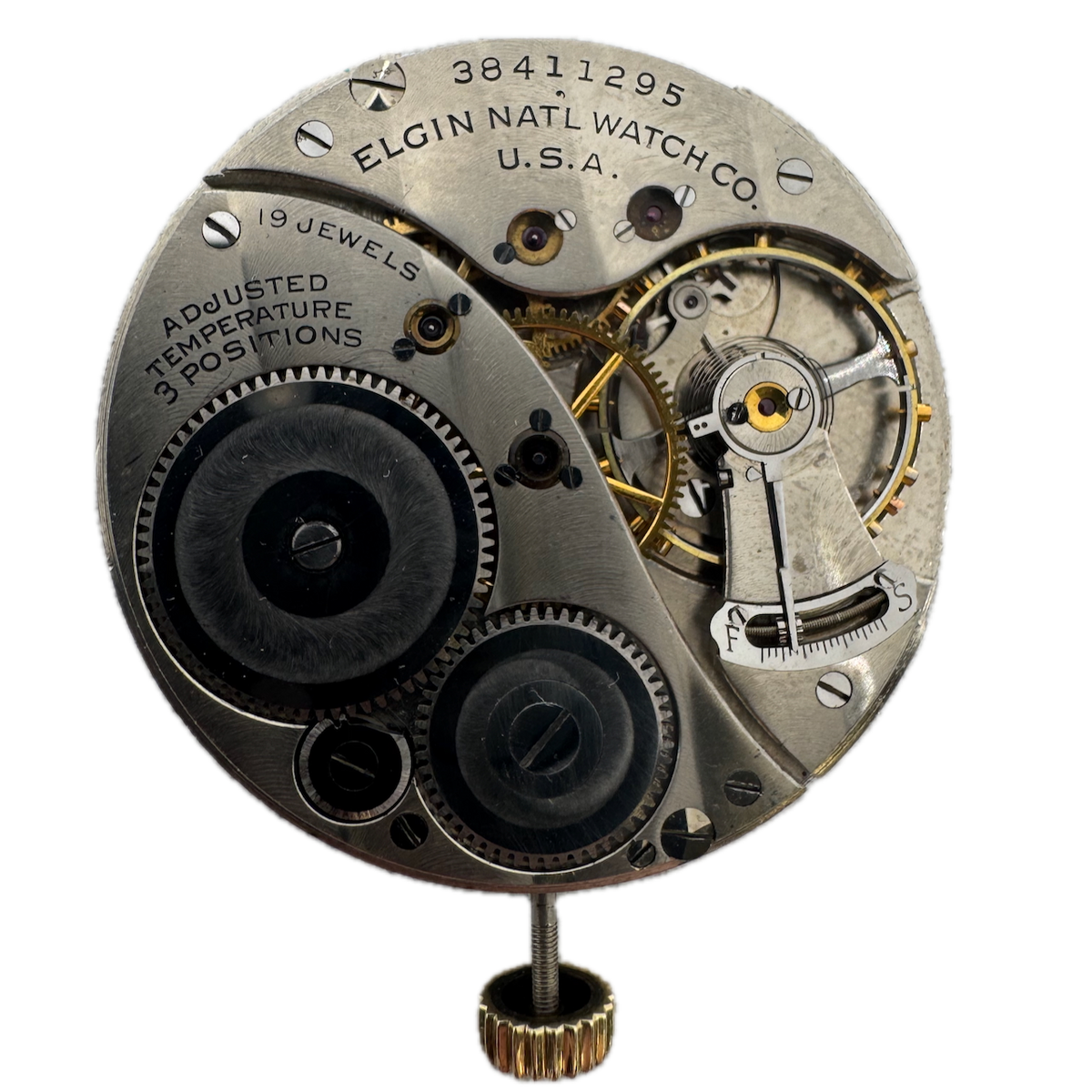 Antique 12s 1940 Elgin 19 Jewel Mechanical Pocket Watch Movement 491 USA