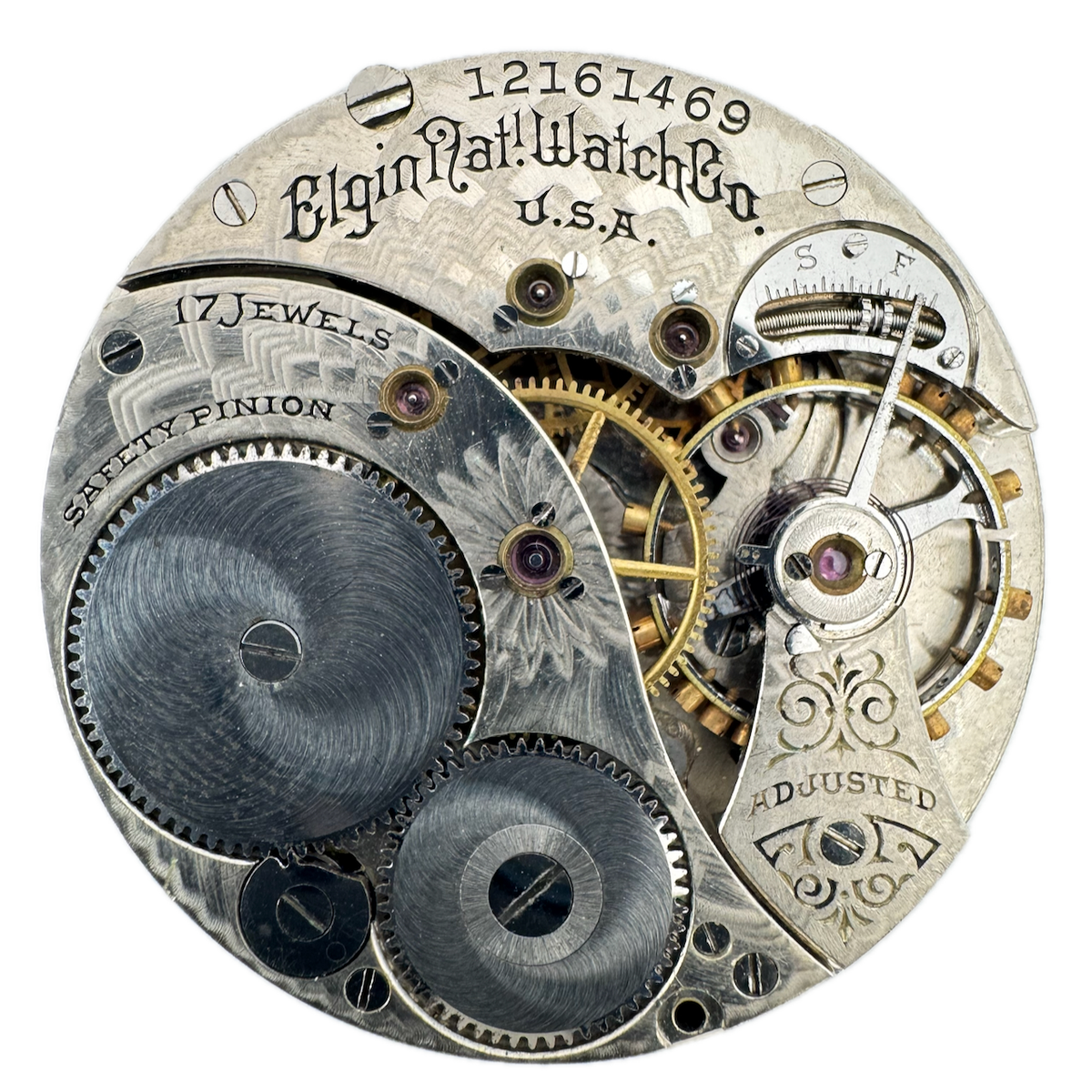 Antique 12s 1906 Elgin Private Label Mechanical Pocket Watch Movement 322 USA
