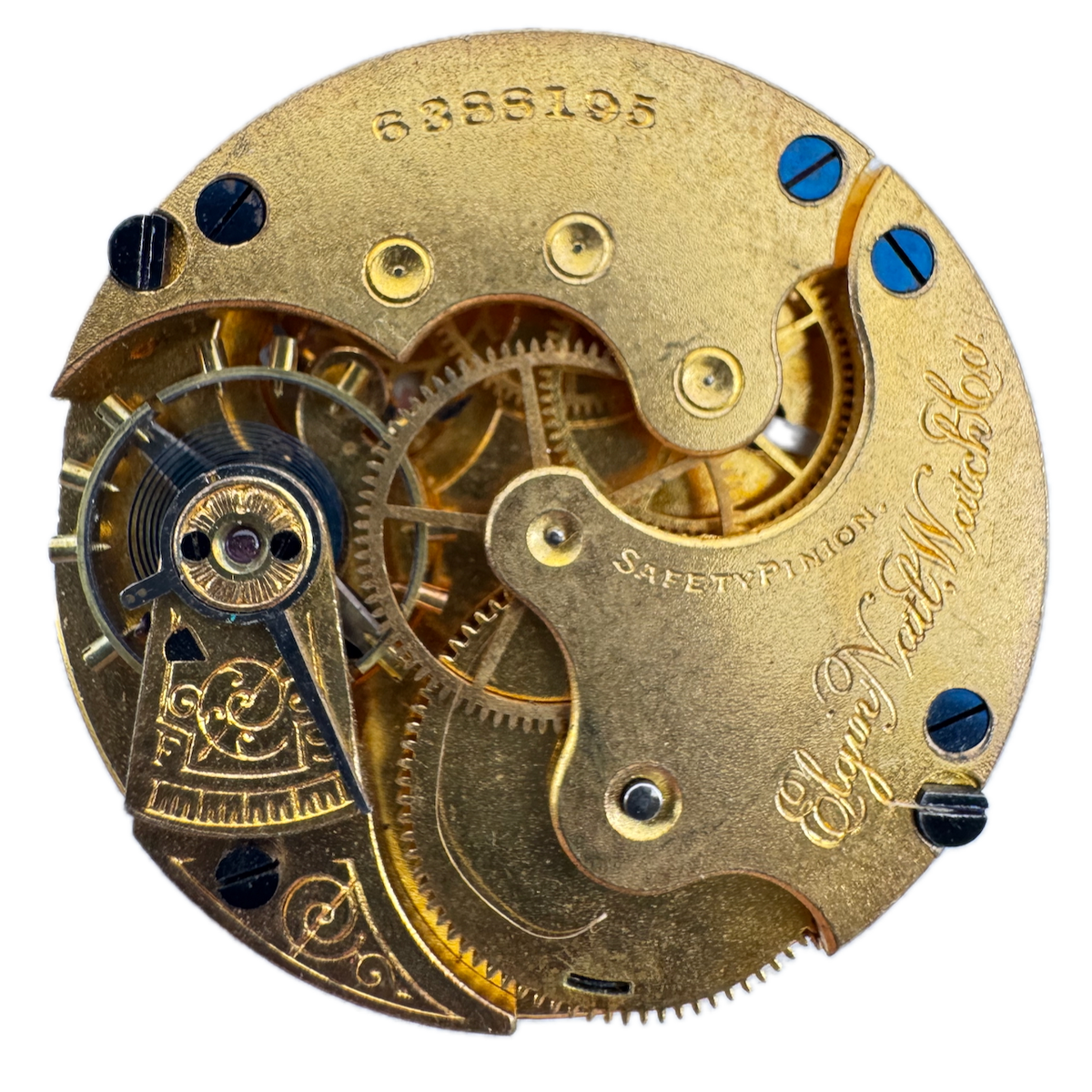 Antique 6s 1896 Elgin 7 Jewel Mechanical Hunter Pocket Watch Movement 117 USA