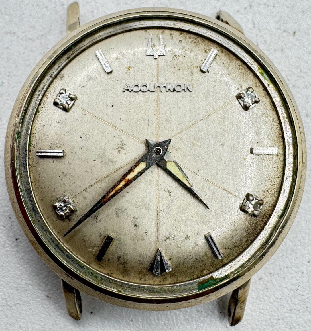 Vintage 40mm 1961 Accutron Diamond Men's Tuning Fork Wristwatch 214 USA