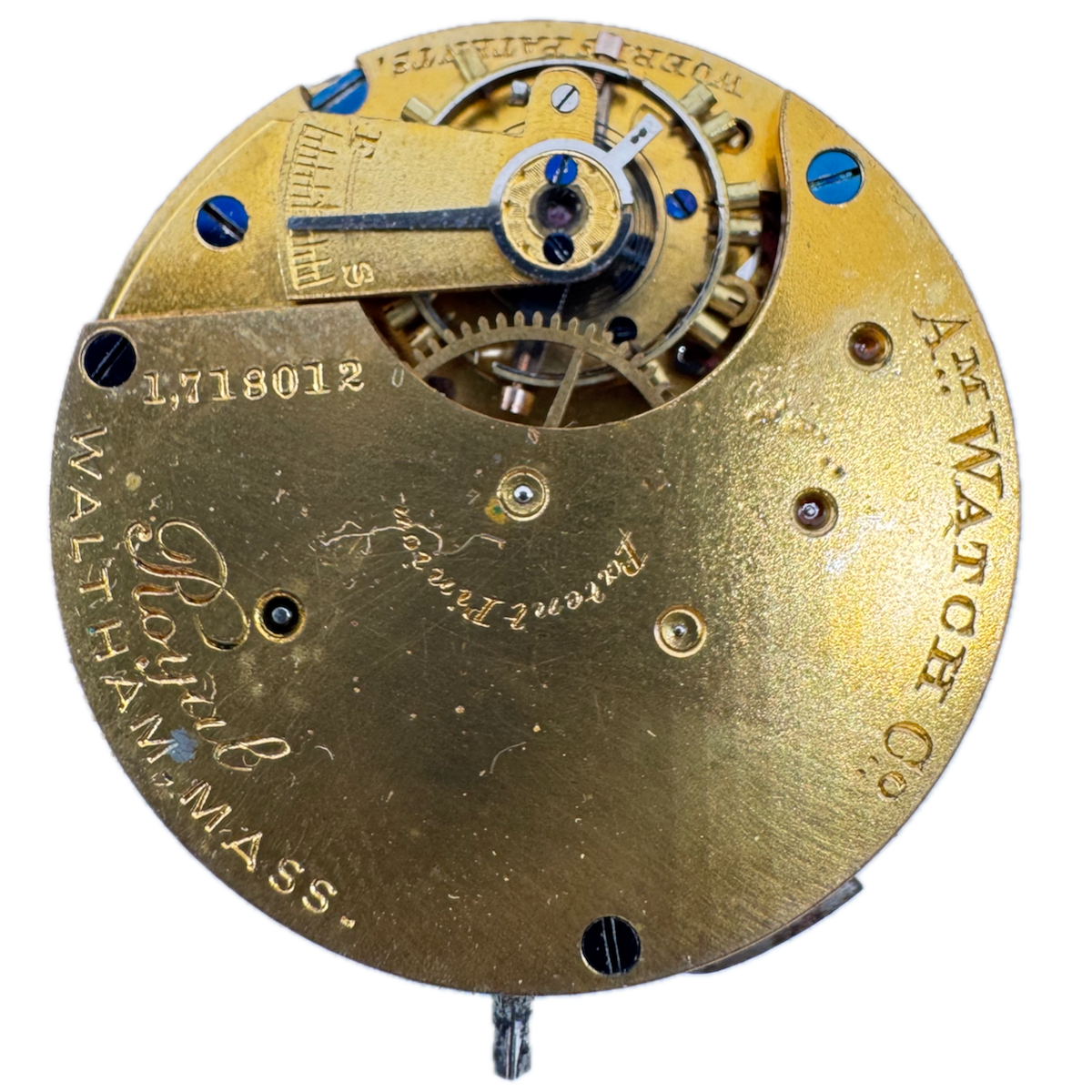 Antique 8s 1882 Waltham 7 Jewel Mechanical Hunter Pocket Watch Movement Royal