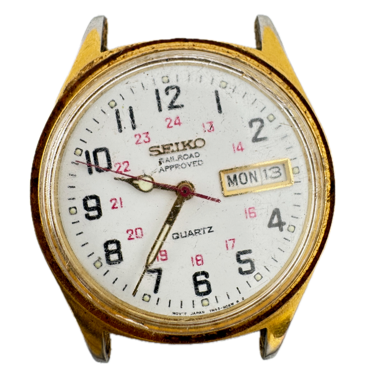Vintage Seiko 7N43-8A39 Railroad Approved Men's Quartz Wristwatch Japan Steel