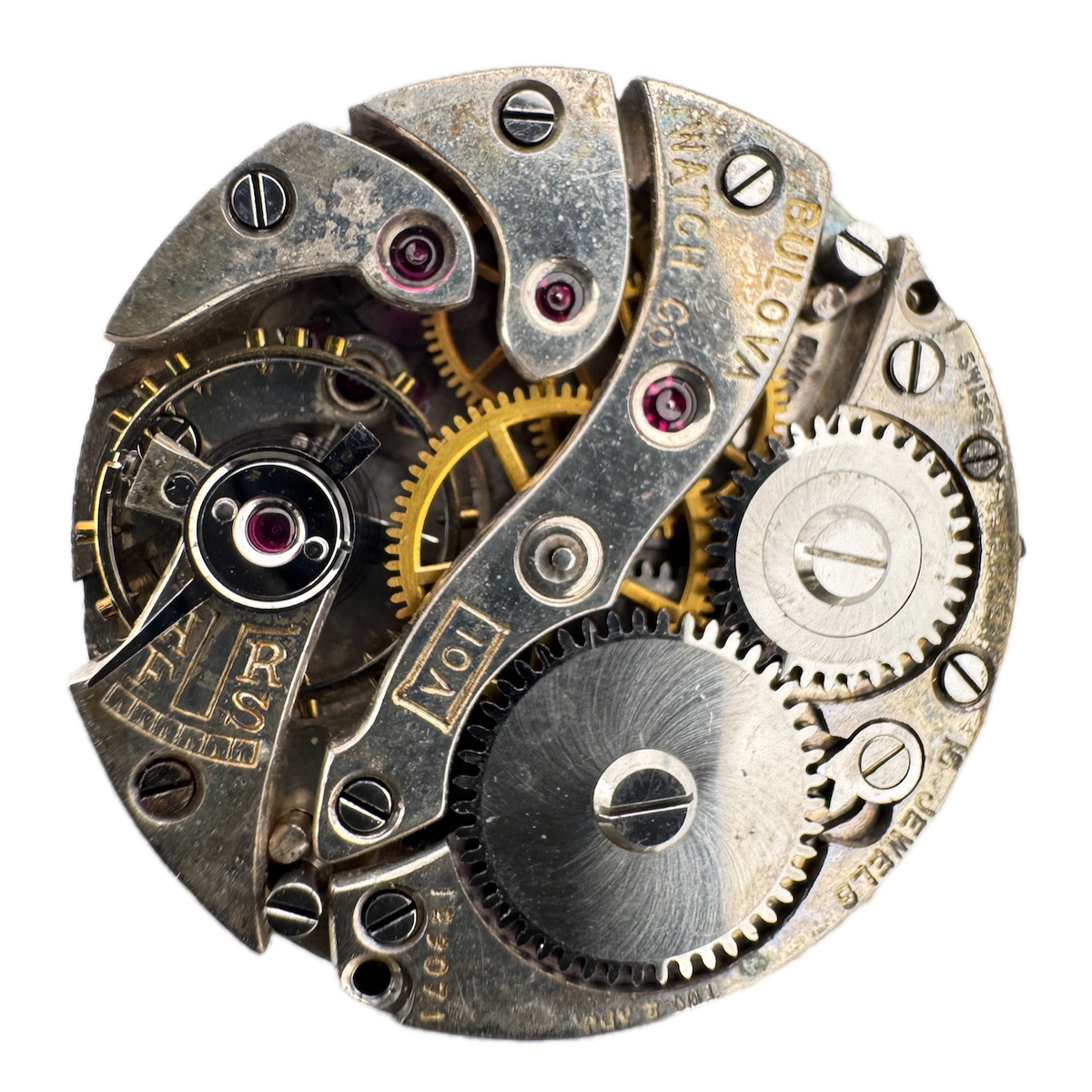 Vintage 24mm Bulova 15 Jewel Mechanical Men's Wristwatch Movement 10A Swiss