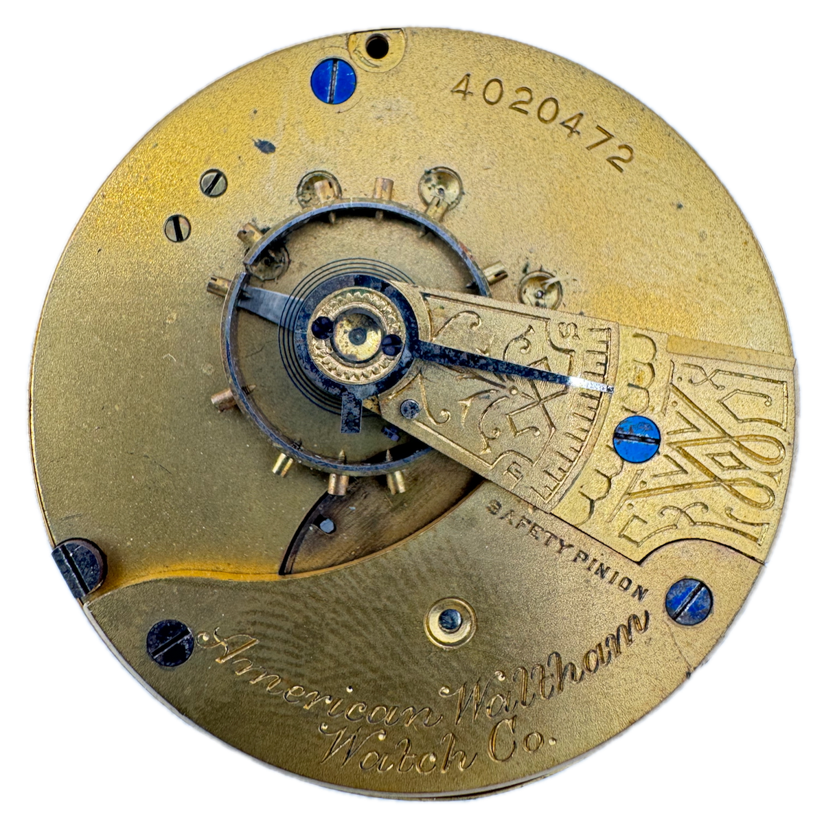 Antique 18s 1889 Waltham 7j Mechanical Hunter Pocket Watch Movement No. 1 USA