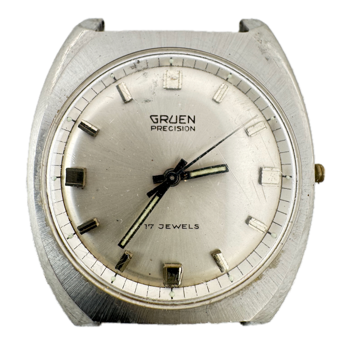 Vintage 36mm Gruen 510RSS 17j Men's Mechanical Wristwatch N510SS Swiss