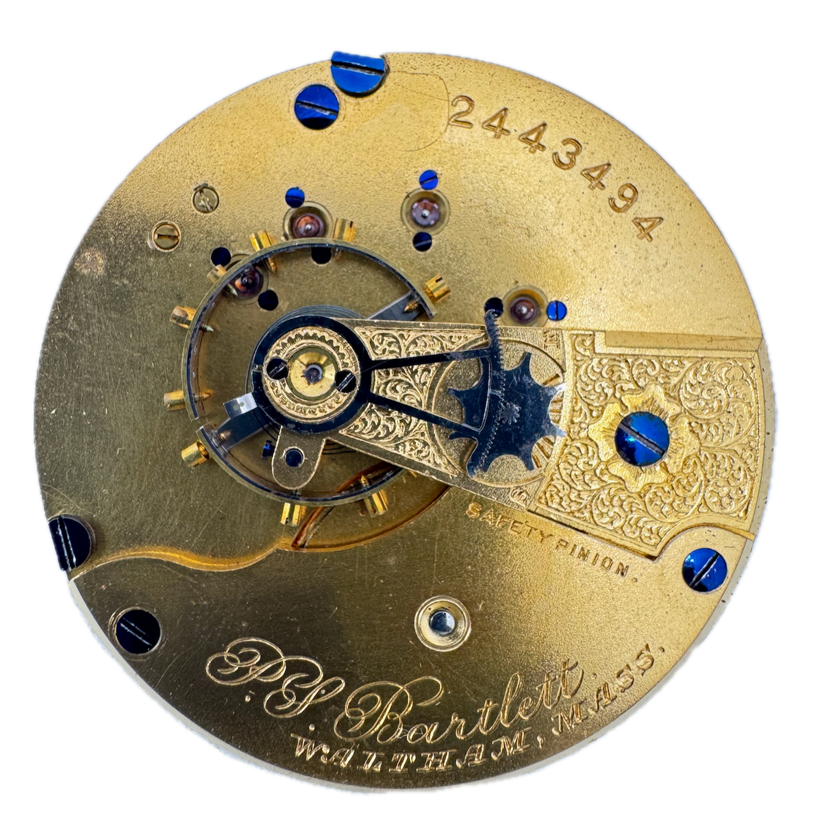 Antique 18s 1885 Waltham 15j Hunter Pocket Watch Movement P.S. Bartlett USA