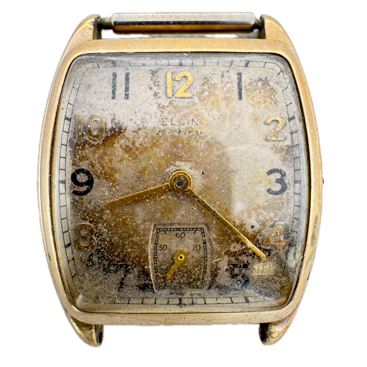 Vintage Elgin Tonneau Small Seconds Men's Mechanical Wristwatch 555 USA 10k GF