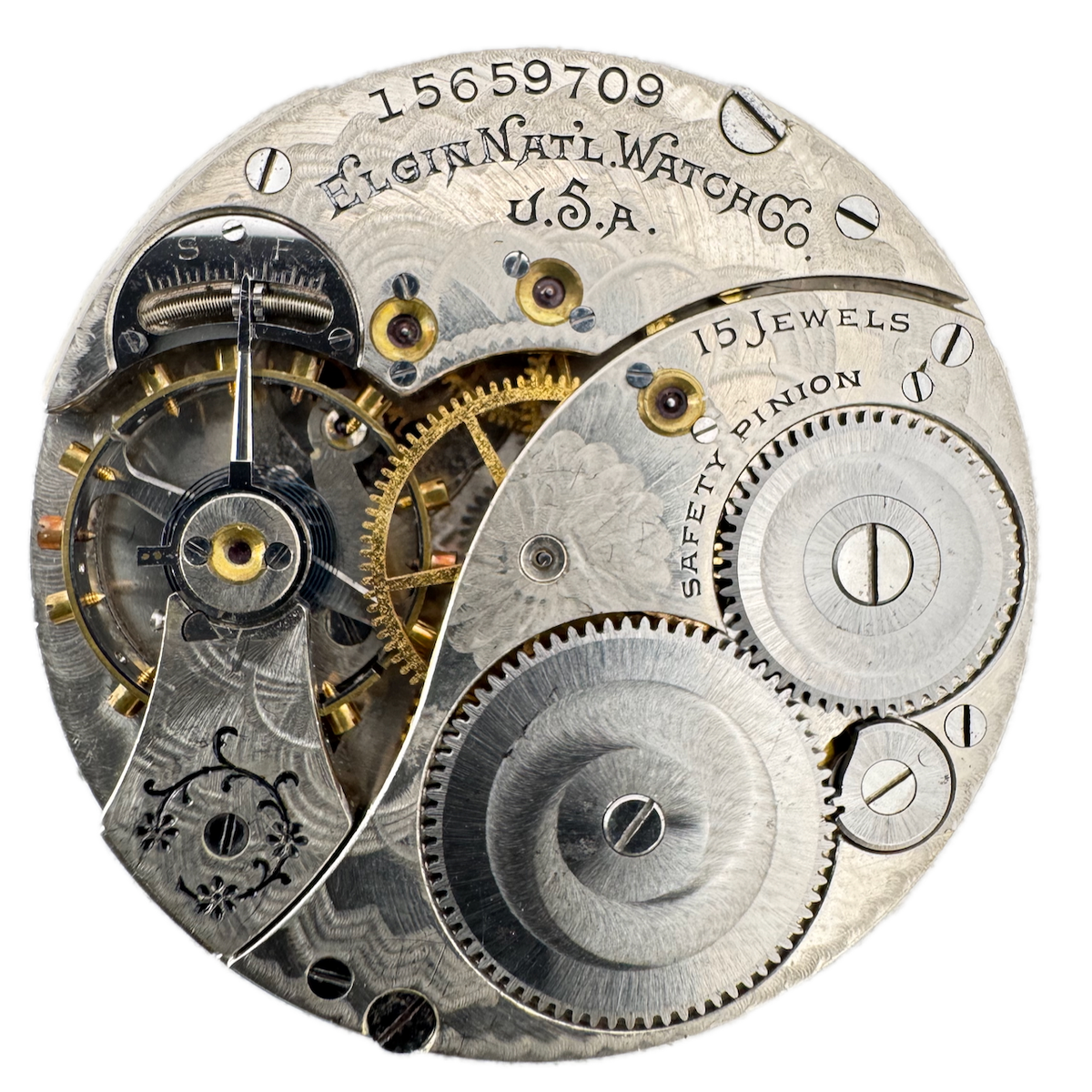 Antique 12s 1911 Elgin Multicolor 15j Hunter Pocket Watch Movement 314 USA