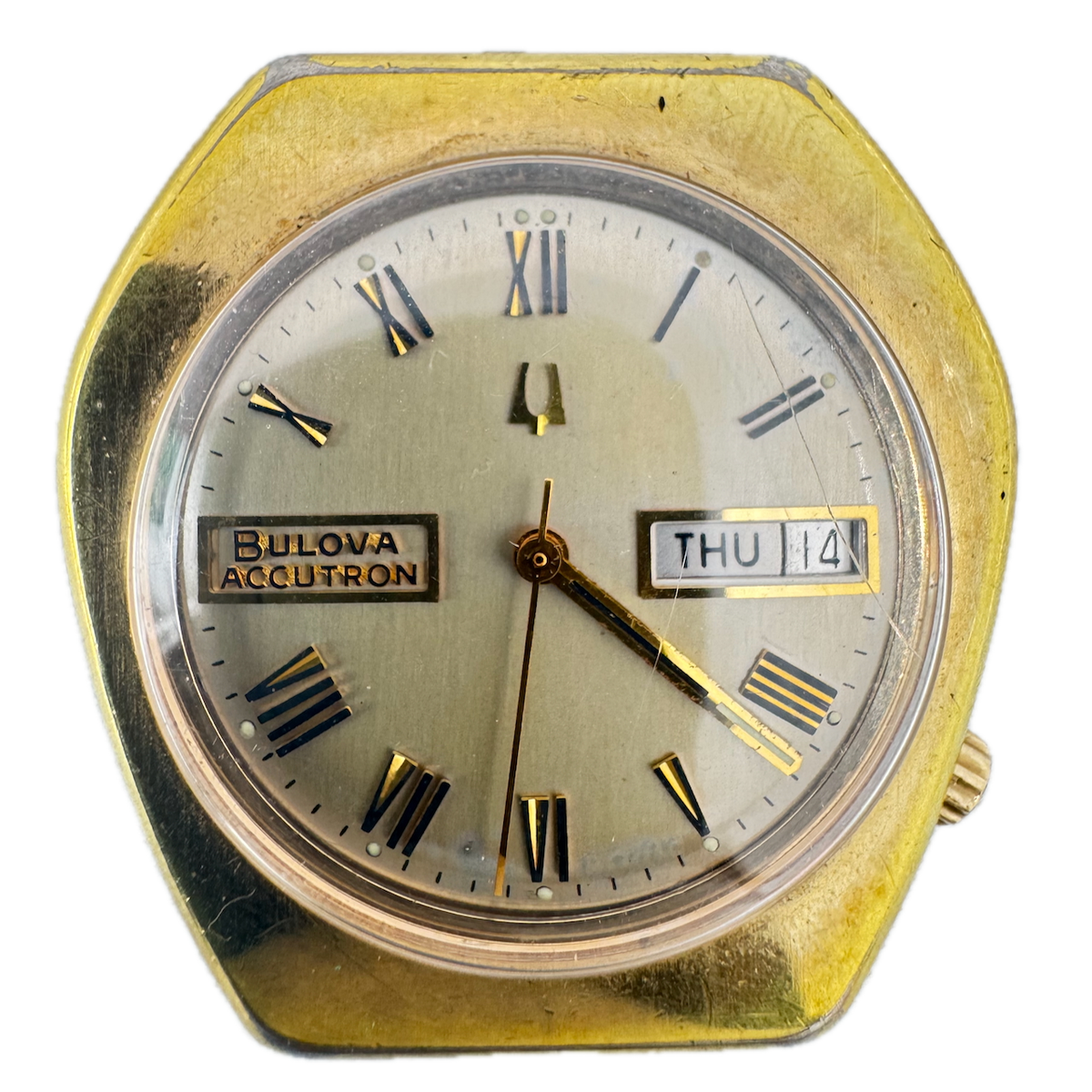 Vintage 38.5mm 1973 Accutron 3267 Men's Tuning Fork Wristwatch 2182 USA 10k RGP