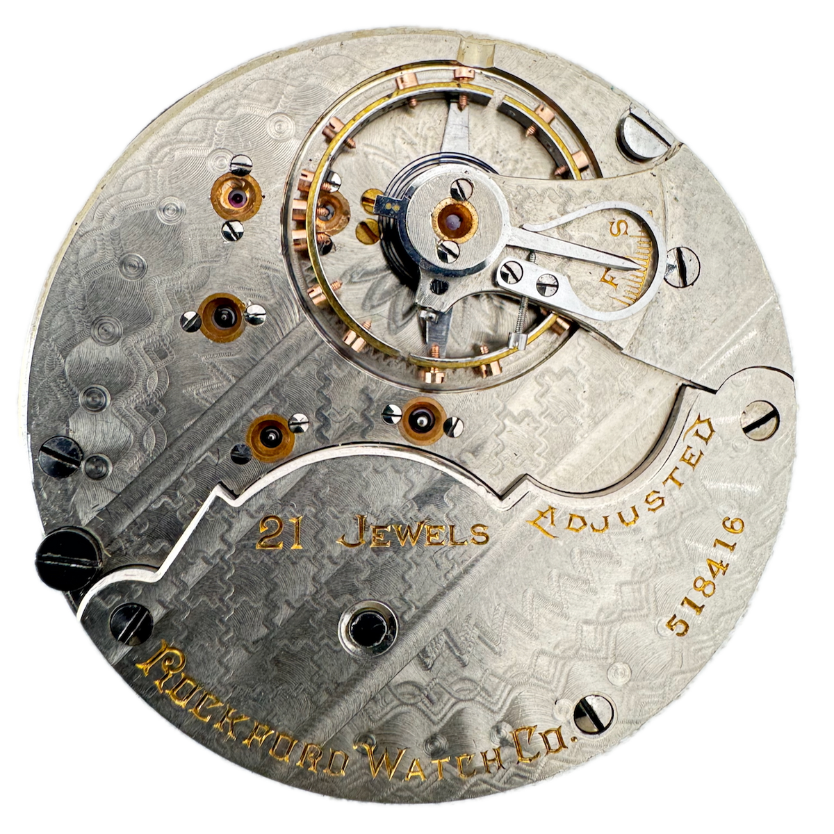 Antique 18s 1898 Rockford 21j Mechanical Railroad Pocket Watch Movement 910 USA