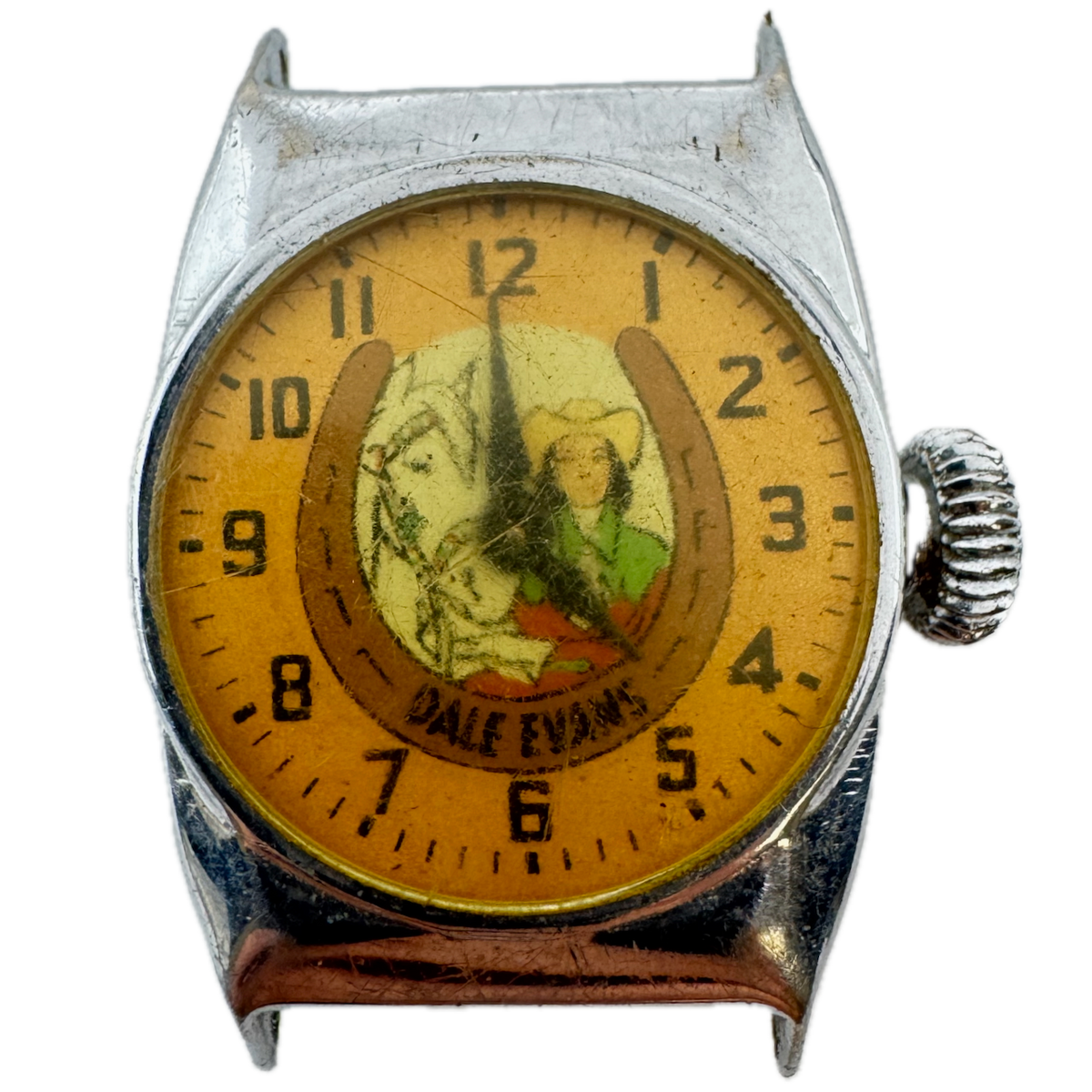 Vintage Ingraham Dale Evans Men's Mechanical Wristwatch 55 USA Chrome Plated