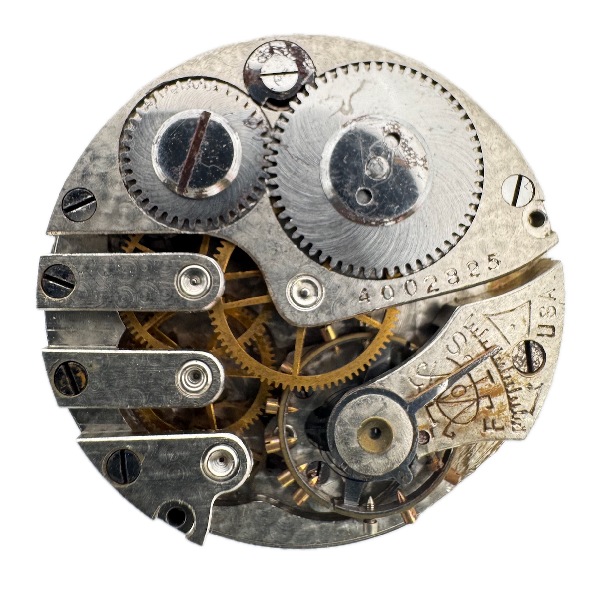 Antique 0s 1905 Trenton 7 Jewel Mechanical Hunter Pocket Watch Movement 100 USA