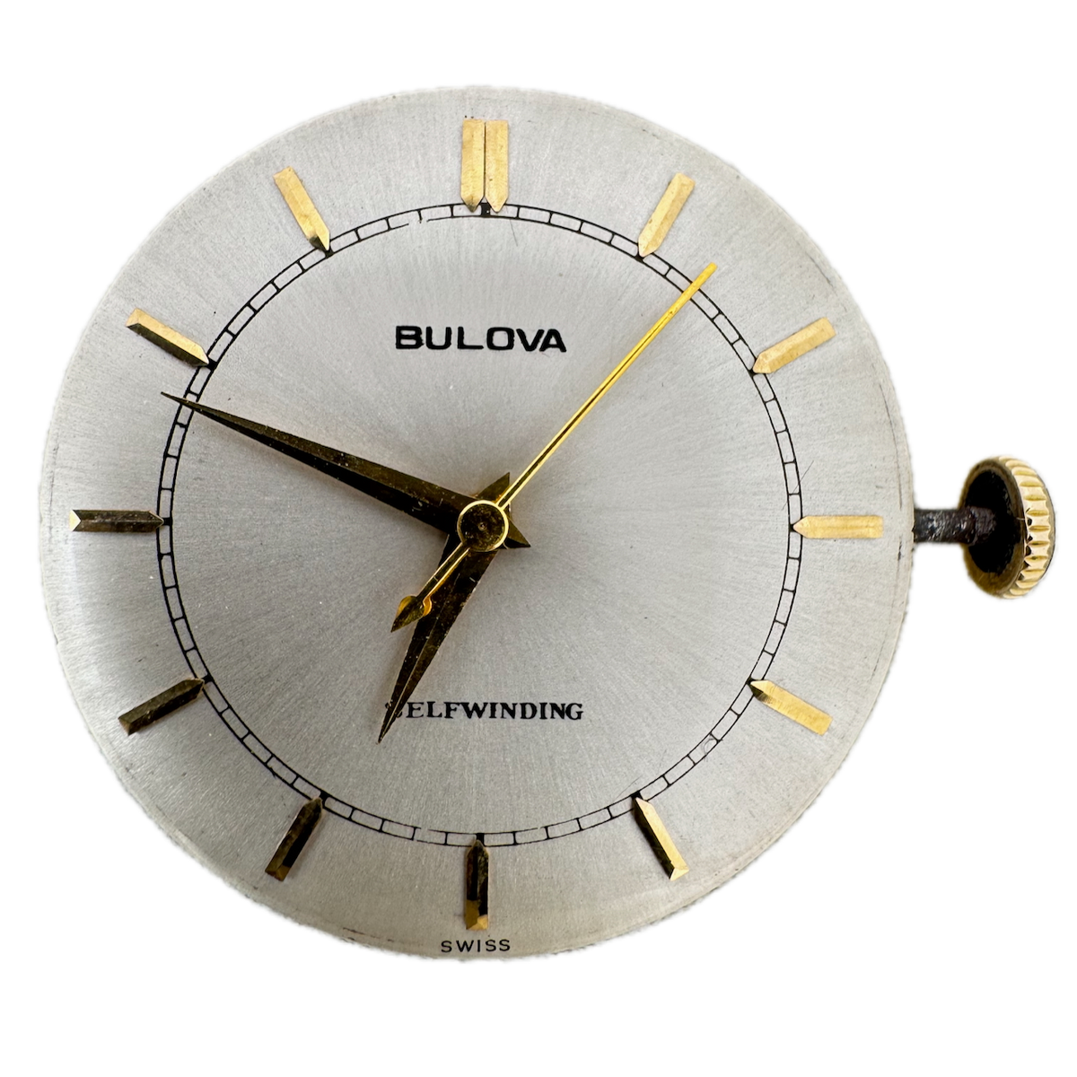 Vintage Bulova Sunburst 17 Jewel Automatic Men's Wristwatch Movement 10CSC Swiss