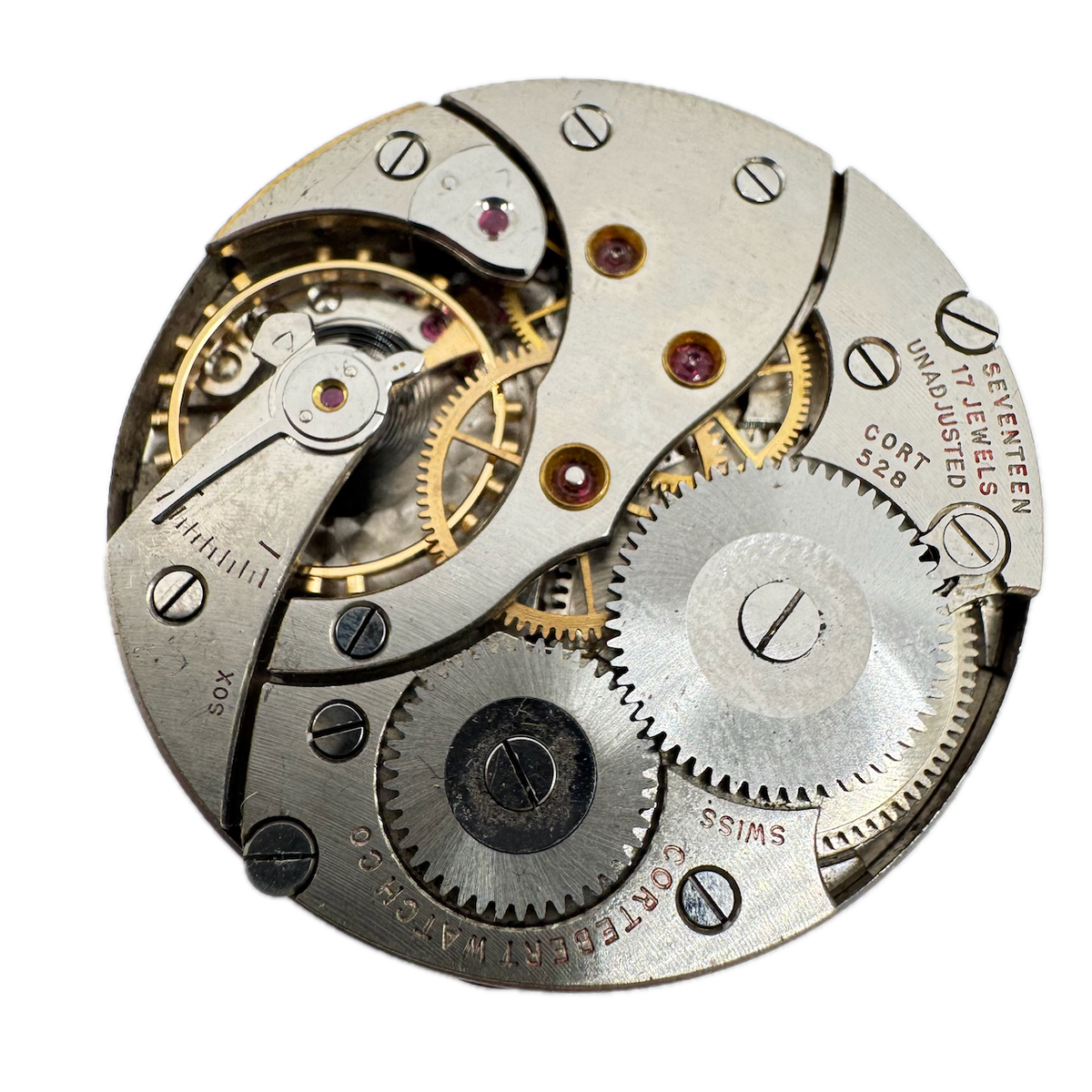 Antique 16s Cortebert 17 Jewel Mechanical Pocket Watch Movement 528 Swiss