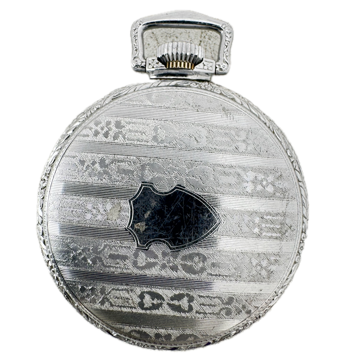 Antique 18s Illinois Spartan Open Face Pocket Watch Case Chrome Plated USA