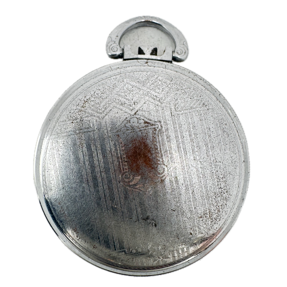 Antique 18s Emperor Coin Edge Open Face Pocket Watch Case Chrome Plated American