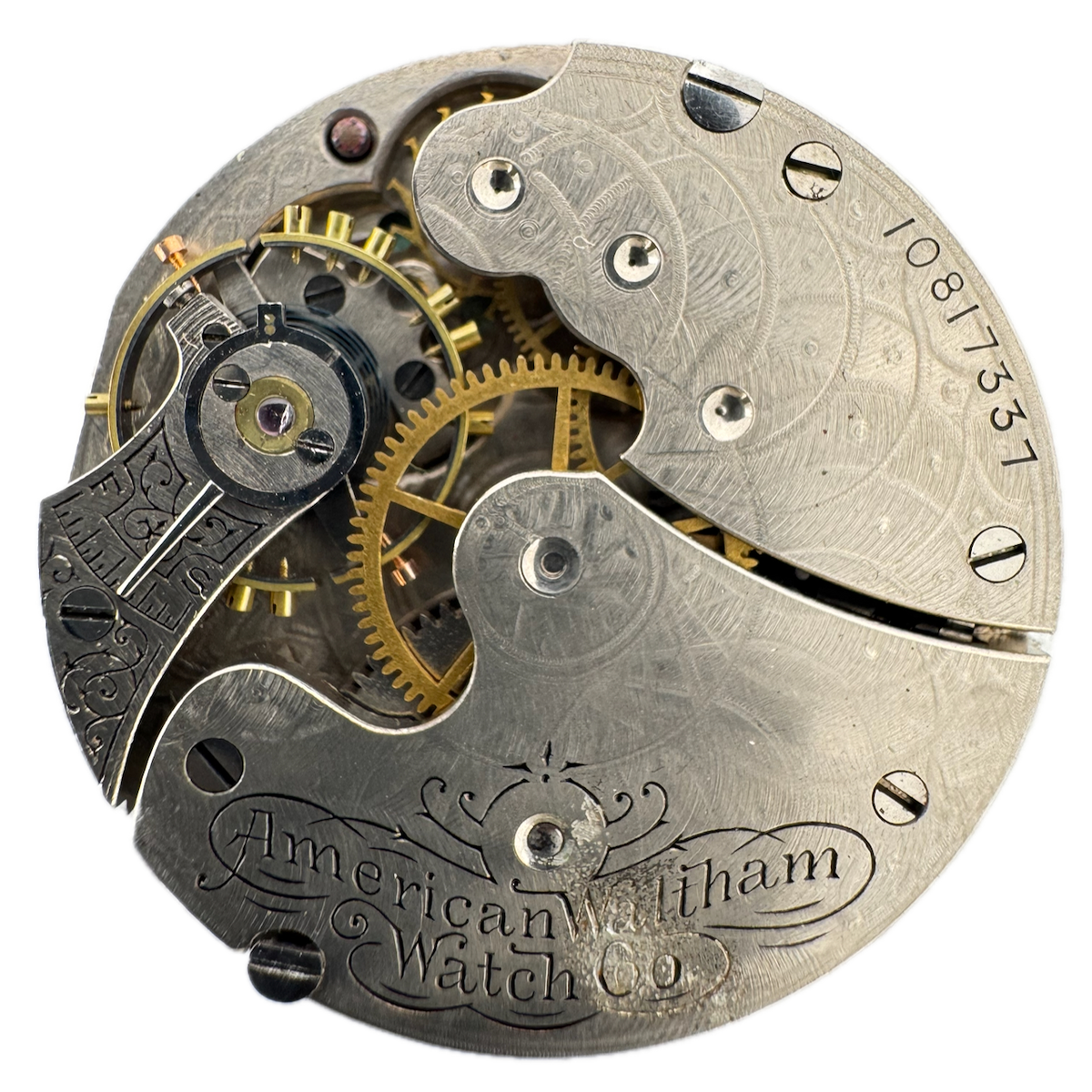 Antique 0s 1901 Waltham 7J Mechanical Hunter Pocket Watch Movement Seaside USA