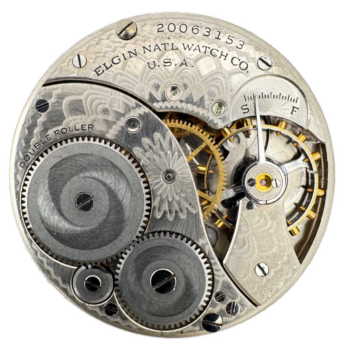 Antique 12s 1918 Elgin 7 Jewel Mechanical Pocket Watch Movement 303 USA