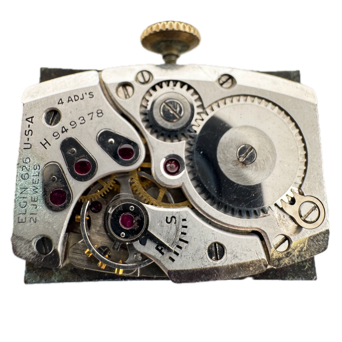 Vintage 18.5mm Elgin Rectangular Mechanical Men's Wristwatch Movement 626 USA
