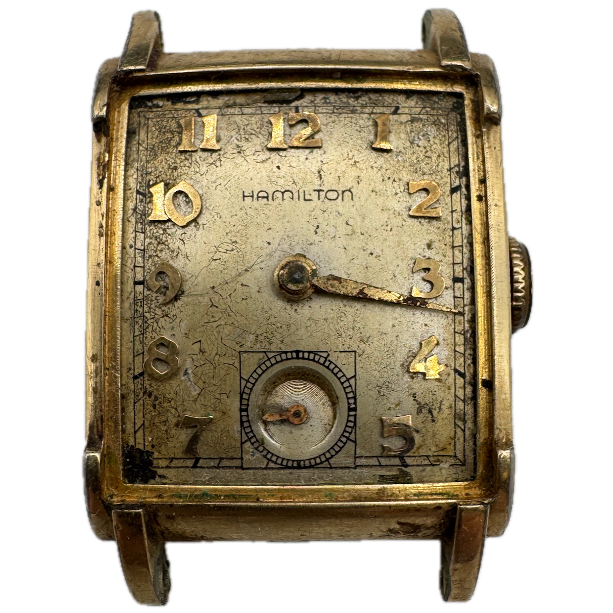 Vintage Hamilton Perry Men's Mechanical Wristwatch 982 USA 14k Gold FilledRust