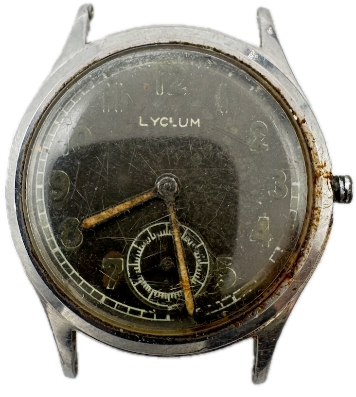 Vintage Lyclum 527968 Military Style Men's Mechanical Wristwatch 535 Swiss Steel