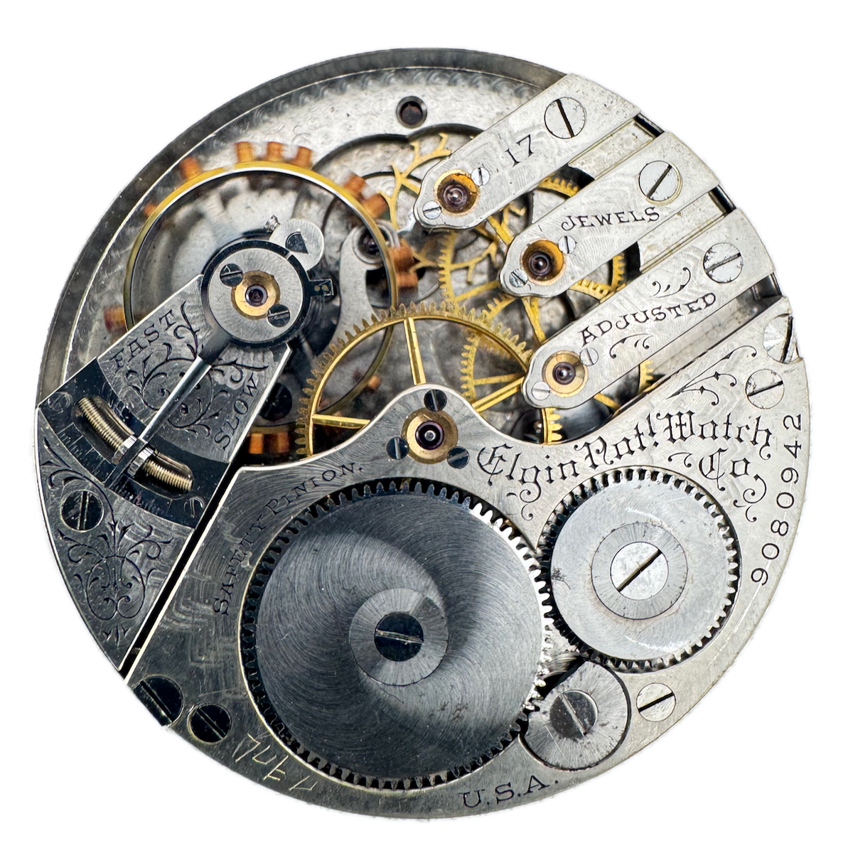 Antique 16s 1901 Elgin Multicolor 17 Jewel Hunter Pocket Watch Movement 241 USA