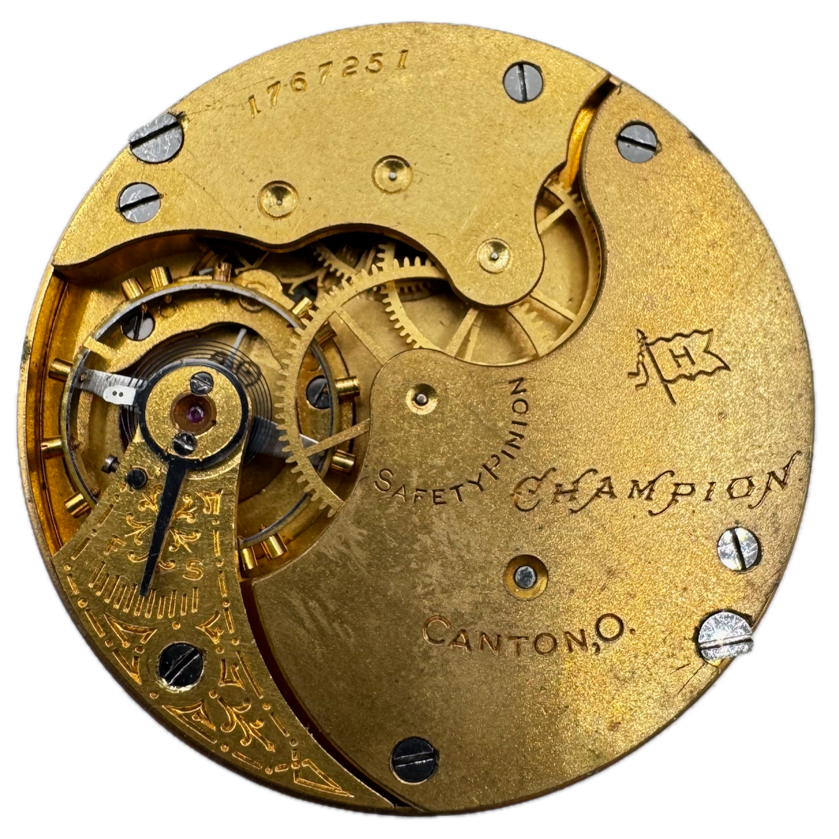 Antique 16s 1902 Hampden 7j Mechanical Hunter Pocket Watch Movement Champion H