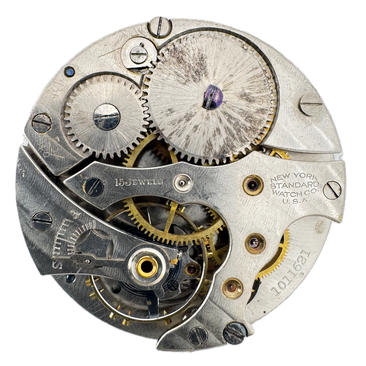 Antique 16s 1921 New York Standard 15j Mechanical Pocket Watch Movement 1597