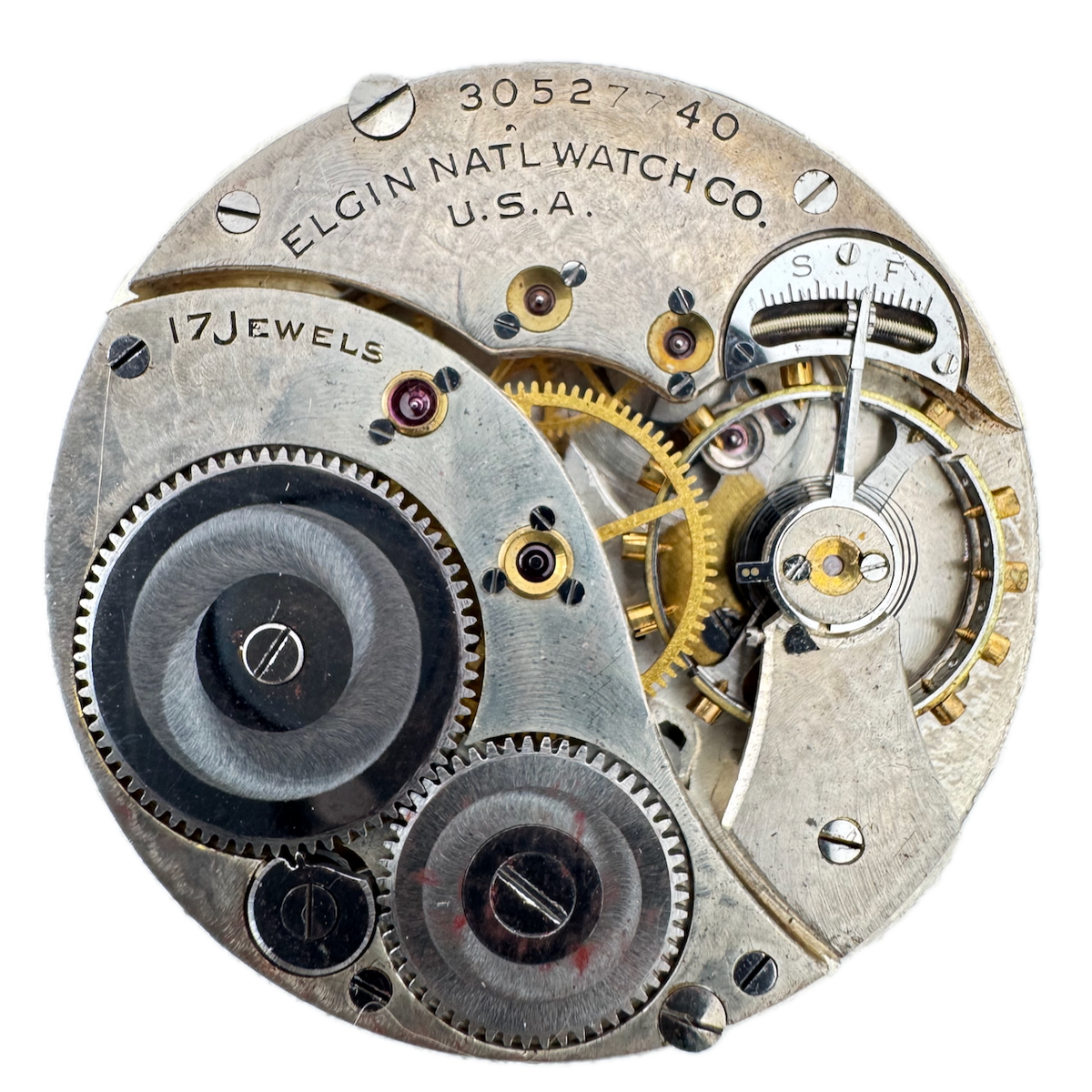 Vintage 12s 1928 Elgin 17 Jewel Mechanical Pocket Watch Movement 345 USA