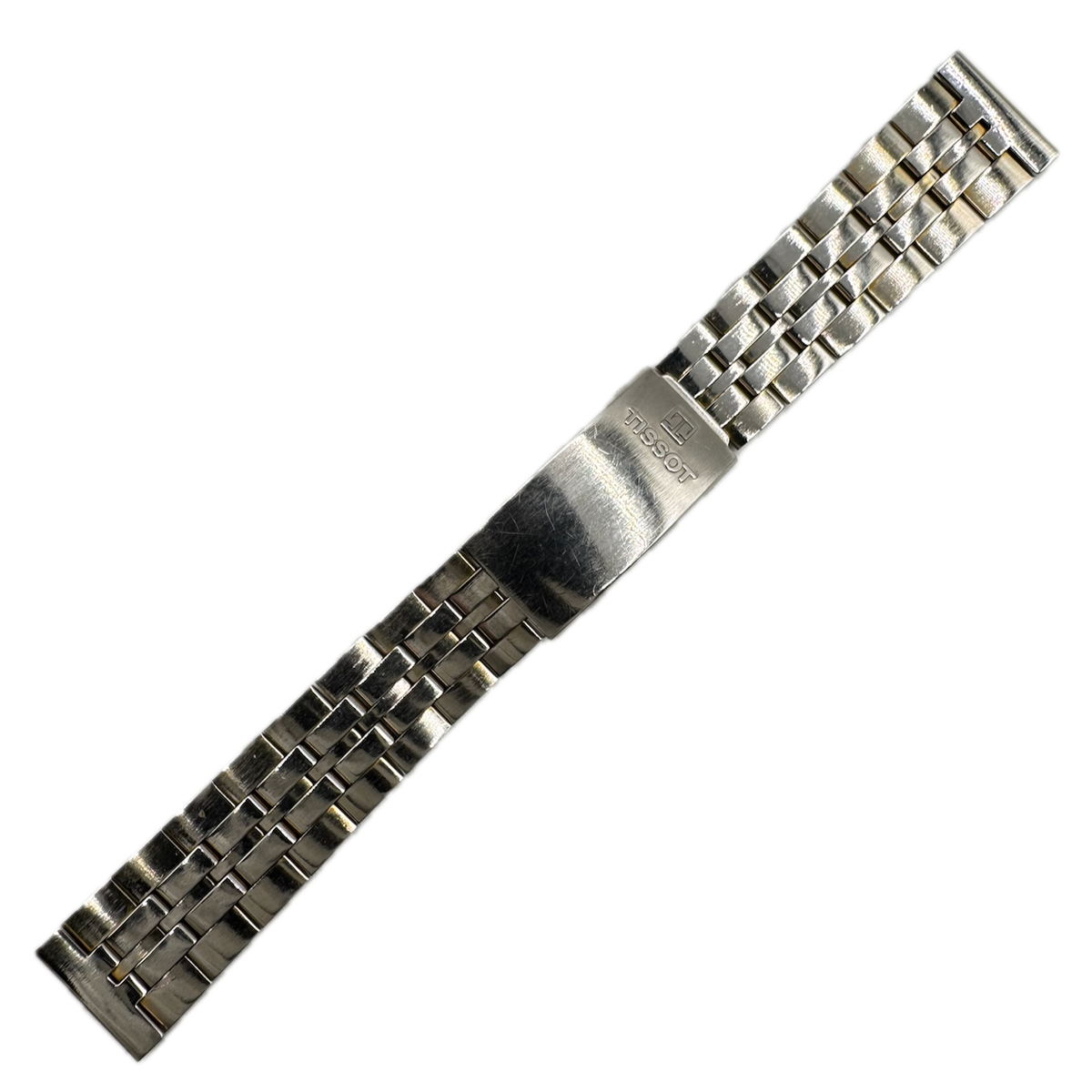 Vintage 19mm Tissot Flare Wristwatch Band Chrome Plated Deployant Clasp Swiss
