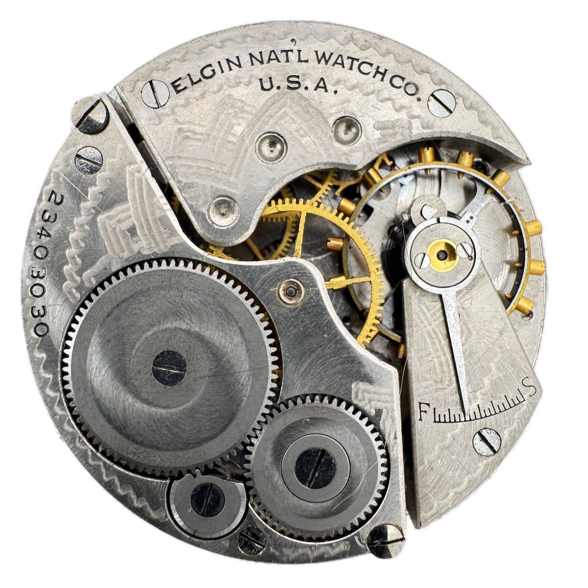 Antique 16s 1921 Elgin 7 Jewel Mechanical Pocket Watch Movement 291 USA